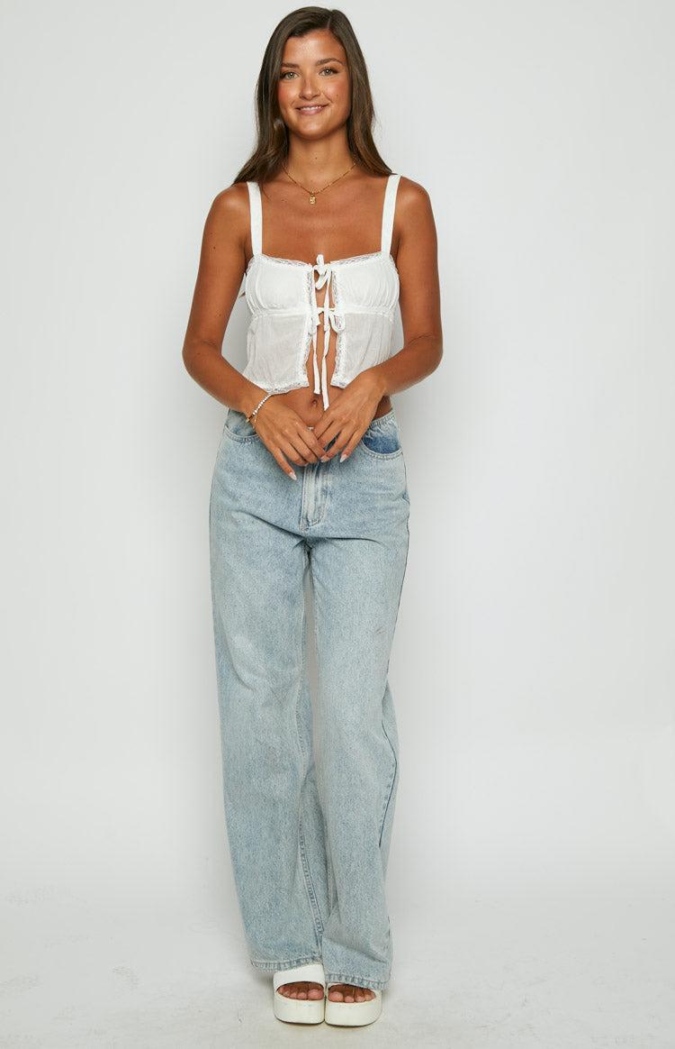 Frankie White Crop Top Product Image