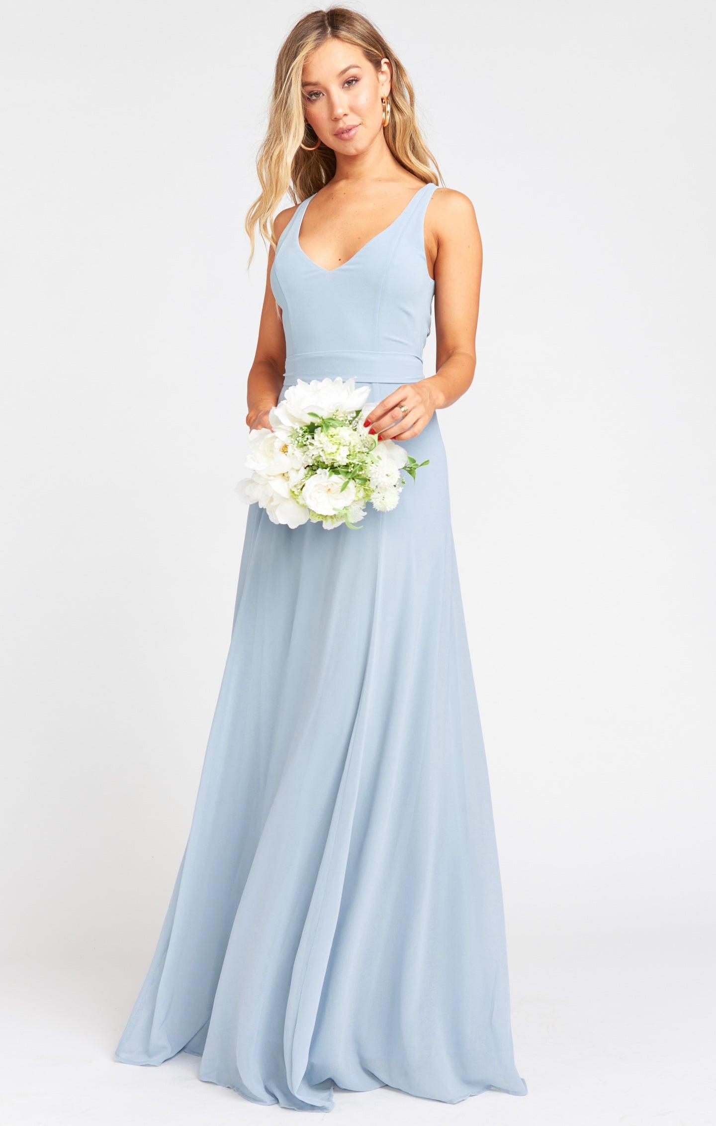 Jenn Maxi Dress ~ Steel Blue Chiffon Product Image