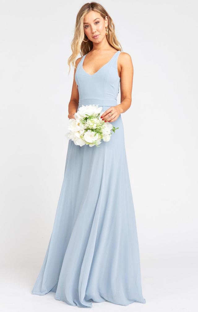 Jenn Maxi Dress ~ Steel Blue Chiffon Product Image