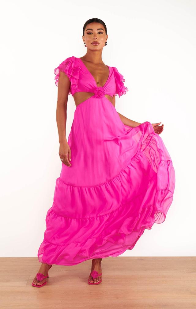 Christine Maxi Dress ~ Shocking Pink Chiffon Product Image