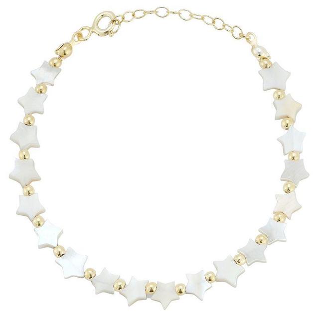 Sunkissed Sterling 14k Gold Over Silver Mother-Of-Pearl Star Bracelet, Womens Gold Tone Product Image