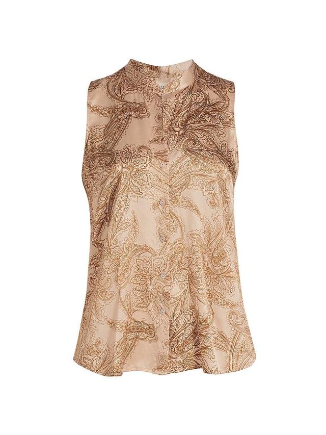 Womens Hendrix Paisley Silk Sleeveless Blouse Product Image