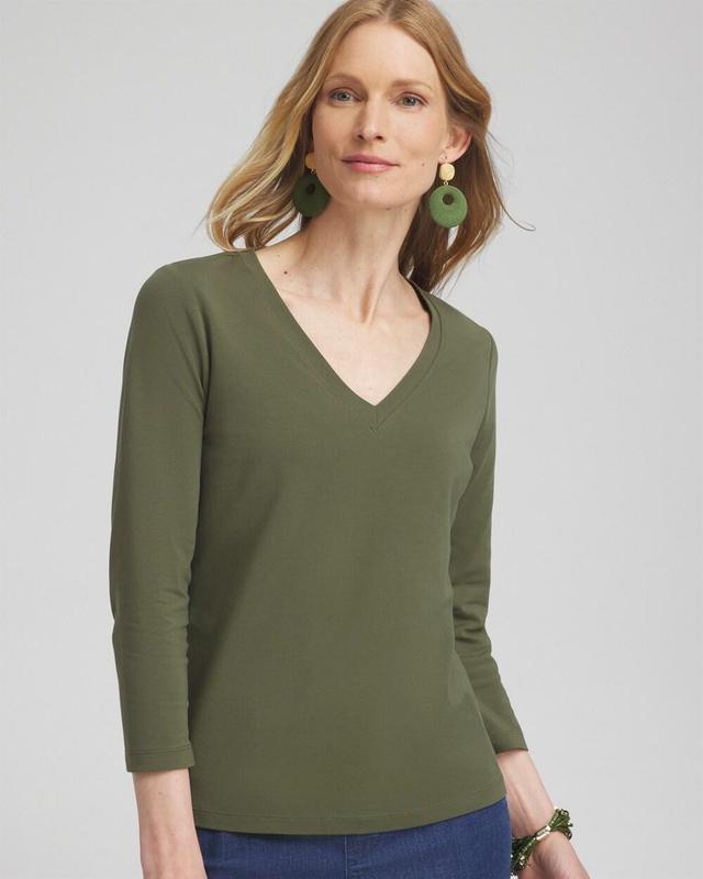 Chico's Women's 3/4 Sleeve Perfect T-Shirt Product Image