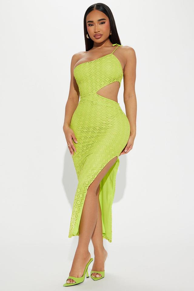 Allison Crochet Maxi Dress - Lime Product Image