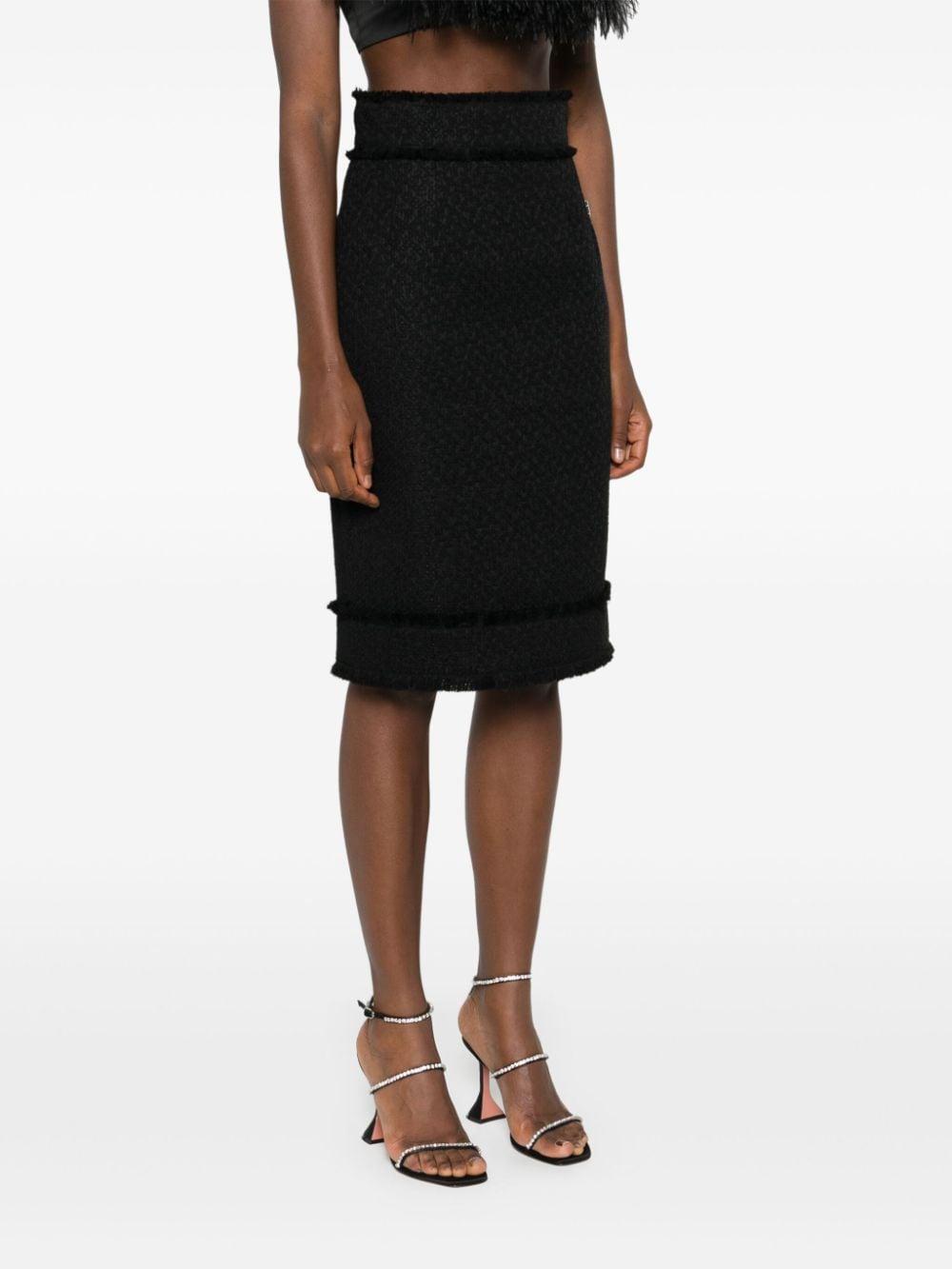 DOLCE & GABBANA Wool-blend Tweed Pencil Skirt In Black Product Image