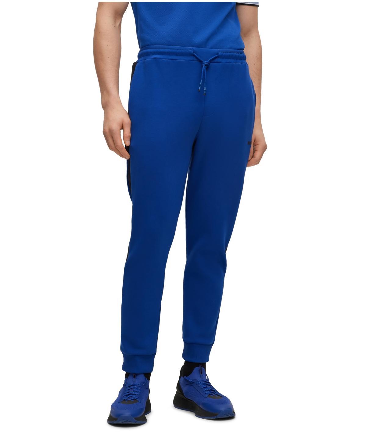 Mens Cotton-Blend Tracksuit Bottoms With Side-Stripe Tape Product Image