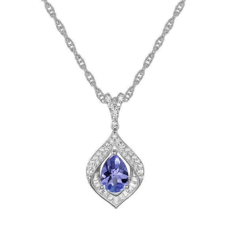 Sterling Silver Tanzanite Pendant, Womens Product Image