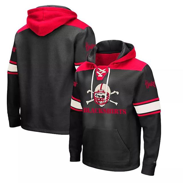 Mens Colosseum Black Nebraska Huskers 2.0 Lace-Up Pullover Hoodie Product Image