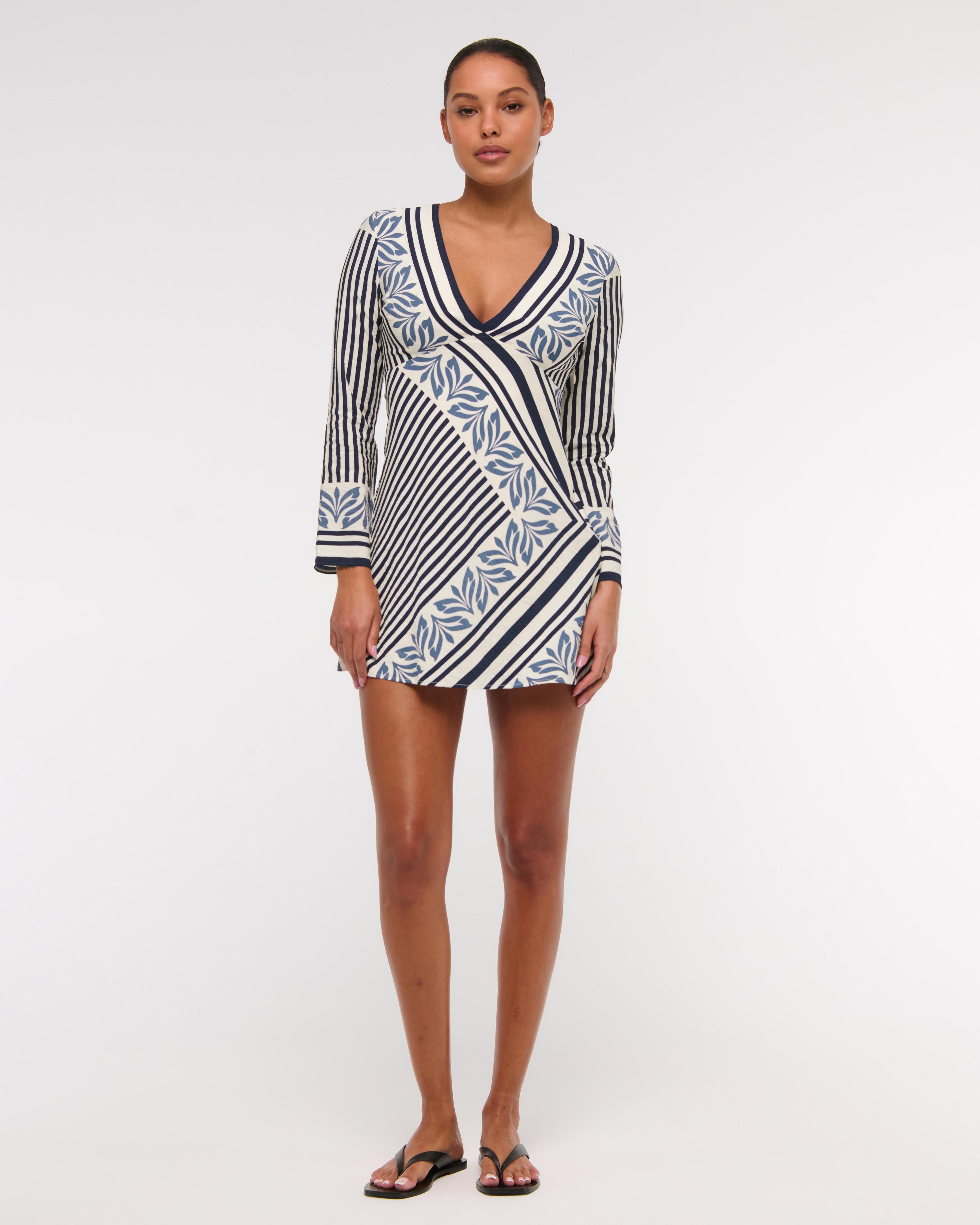 Long-Sleeve Twist Mini Dress Product Image