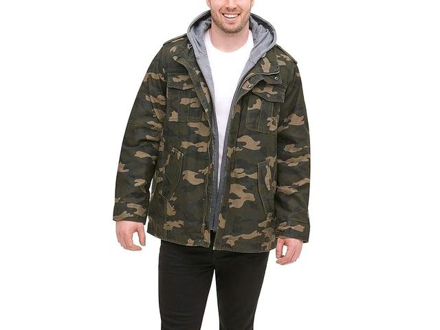 Levi's(r) Levi's Men's Washed Cotton Hooded Military Jacket (Camouflage) Men's Jacket Product Image