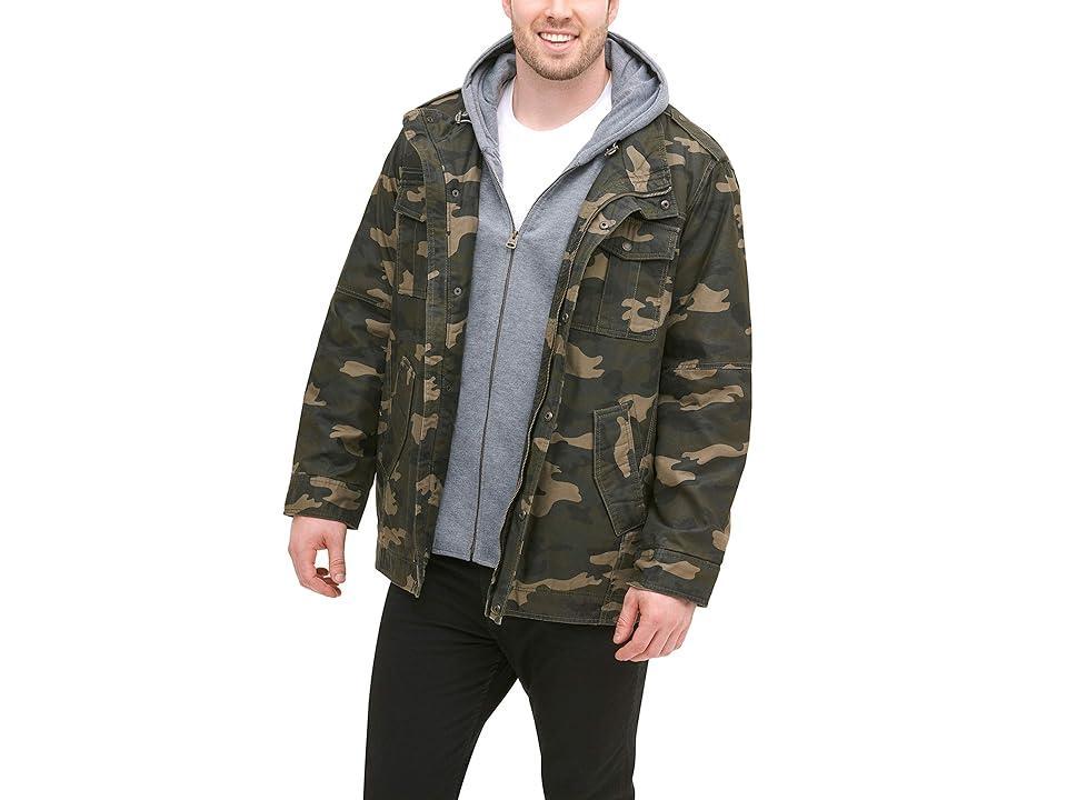 Levi's(r) Levi's Men's Washed Cotton Hooded Military Jacket (Camouflage) Men's Jacket Product Image