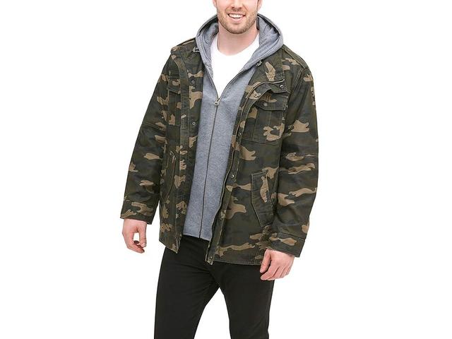 Levi's(r) Levi's Men's Washed Cotton Hooded Military Jacket (Khaki) Men's Jacket Product Image