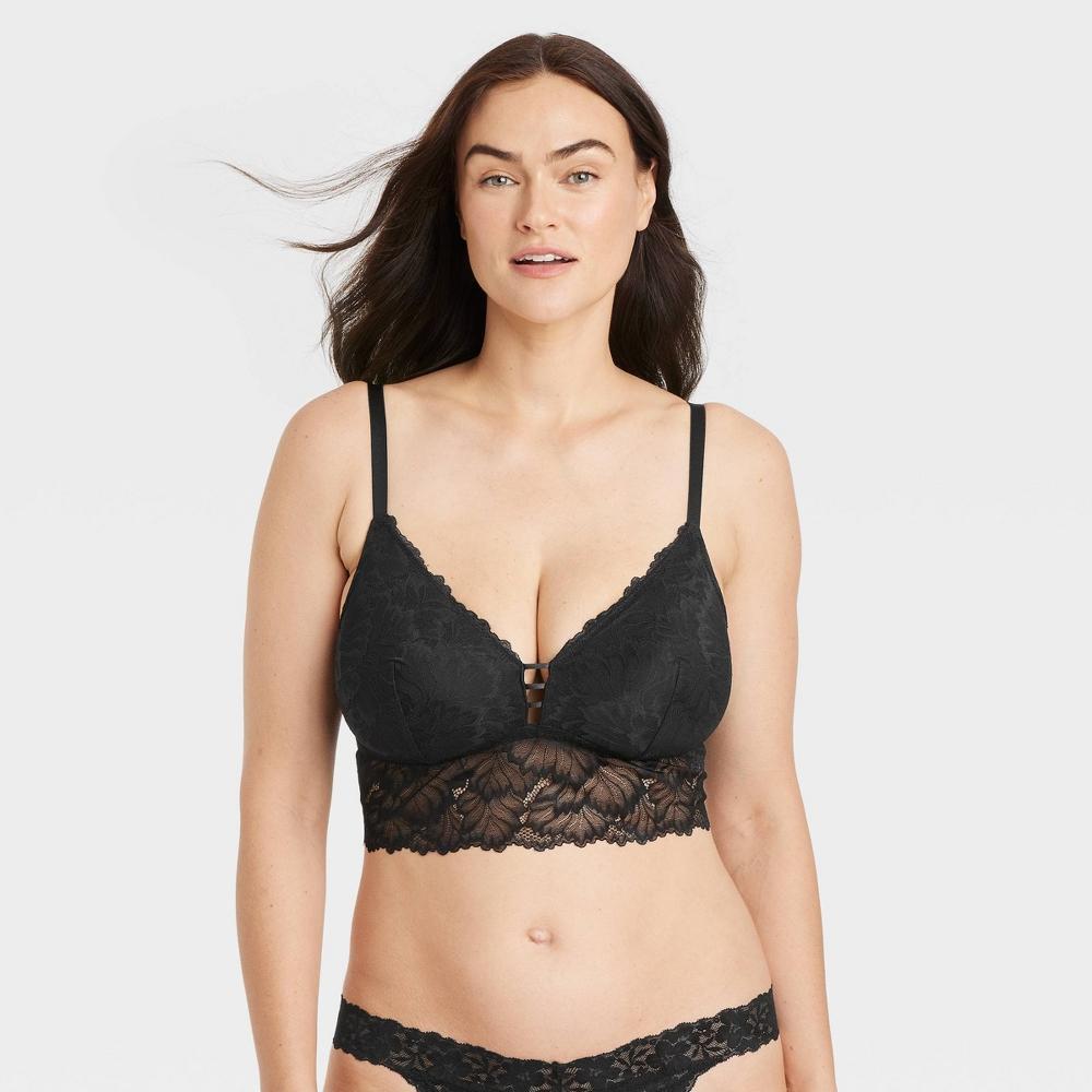 Womens Longline Lace Bralette - Auden Black XXL Product Image