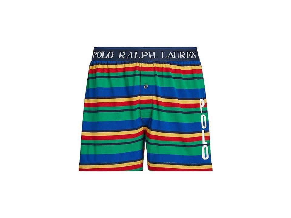 Polo Ralph Lauren Cotton Modal Exposed Waistband Knit Boxer (Trunk Stripe/White Logo) Men's Underwear Product Image