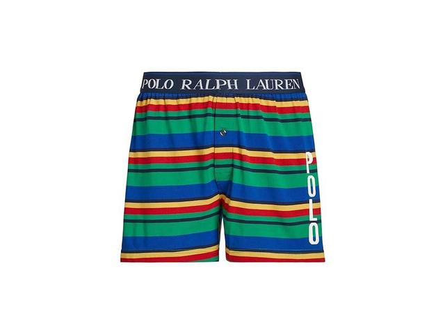 Polo Ralph Lauren Cotton Modal Exposed Waistband Knit Boxer (Trunk Stripe/White Logo) Men's Underwear Product Image