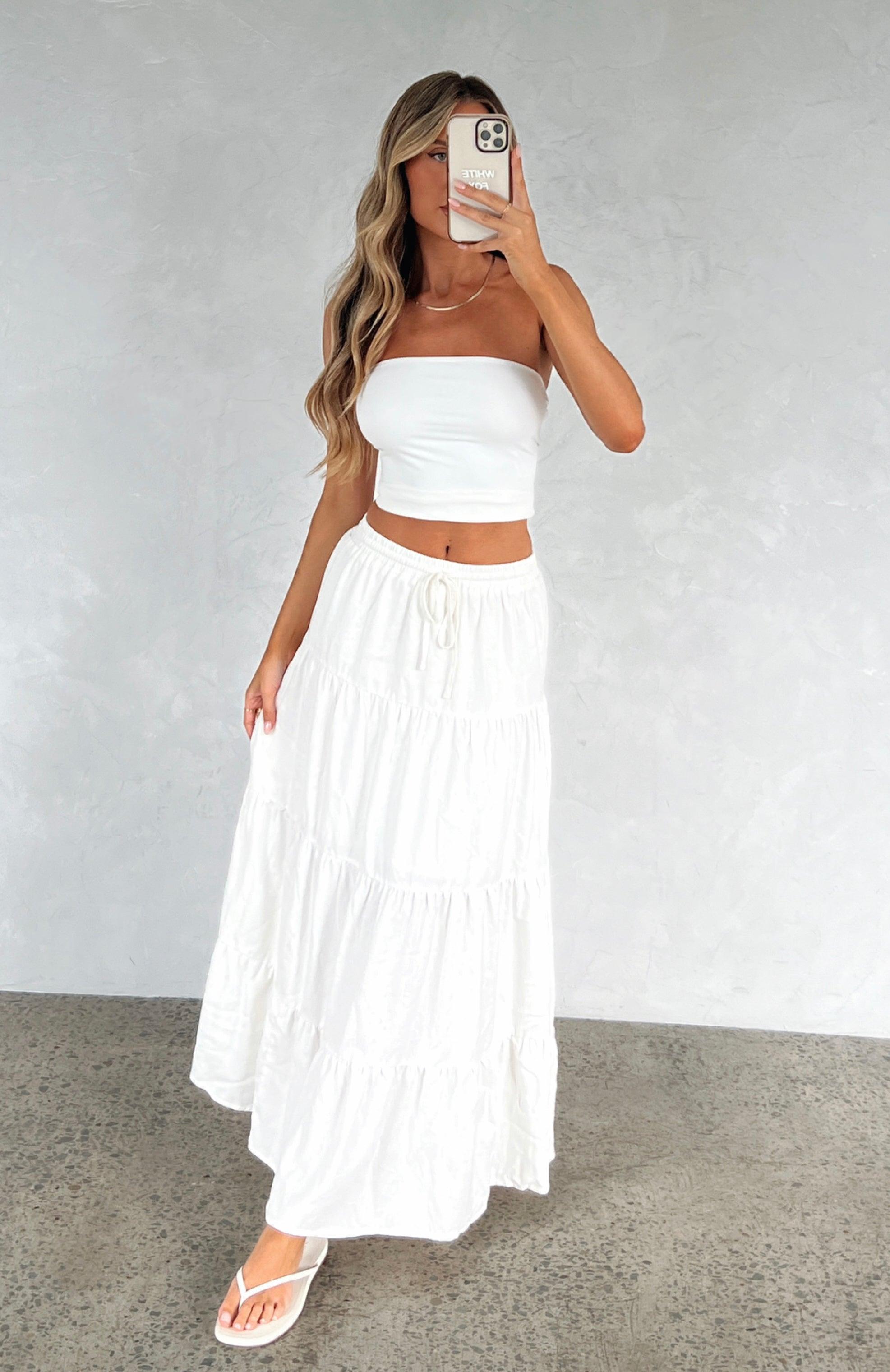 In That Moment Maxi Skirt White Product Image