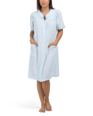 Embroidered Short Sleeve Robe for Women Product Image