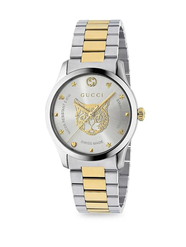 Gucci Mens Swiss G-Timeless Two-Tone Stainless Steel Bracelet Watch 38mm Product Image