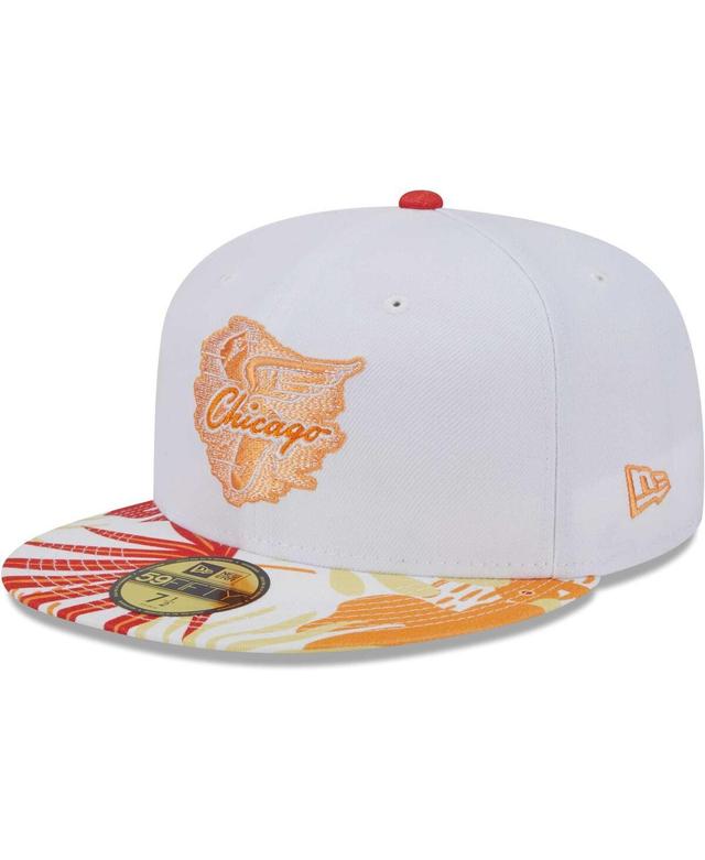 Mens New Era White Chicago White Sox Flamingo 59FIFTY Fitted Hat - White Product Image