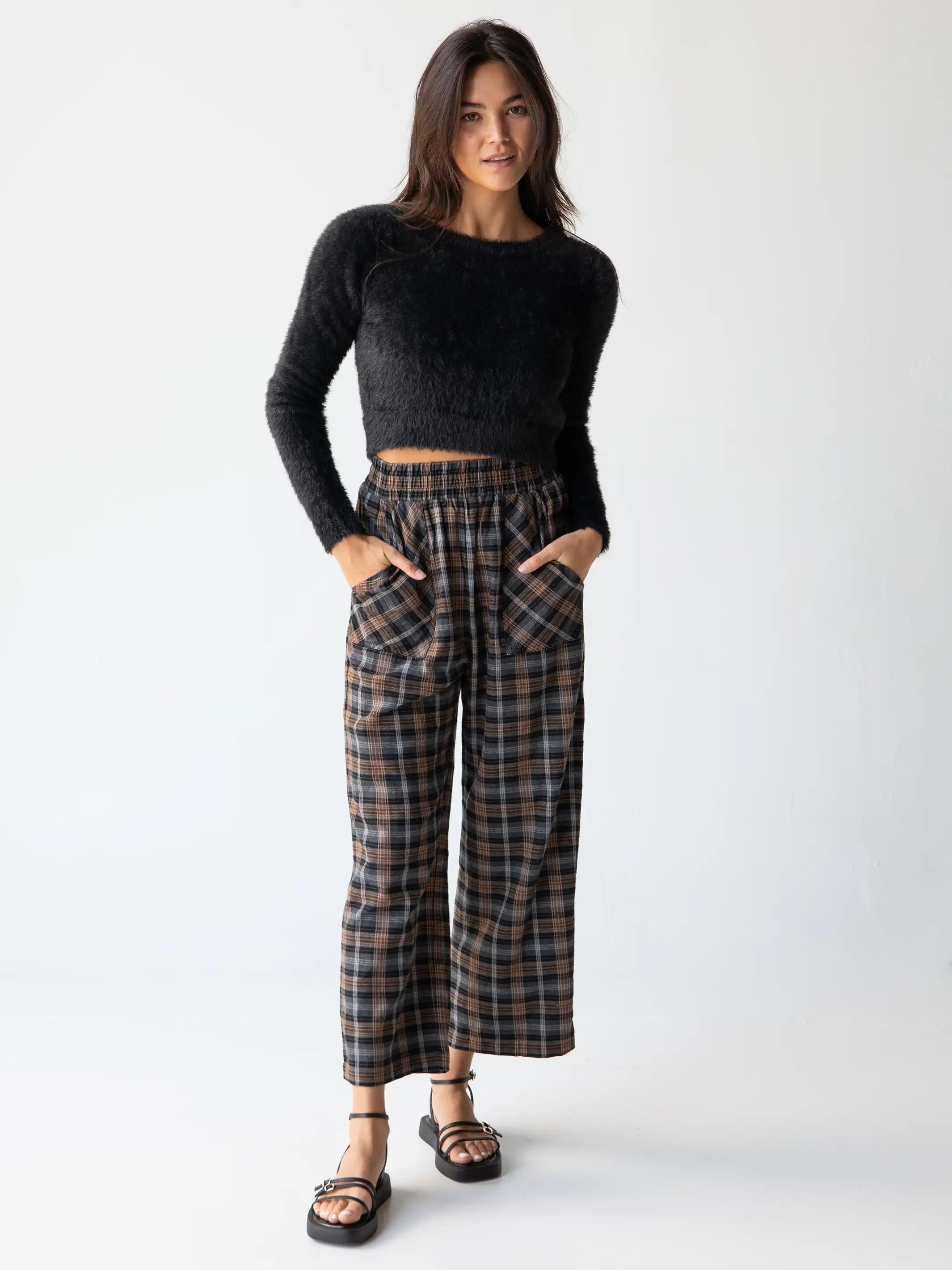 Beckett Flannel Pant - Brown Grey Plaid product image