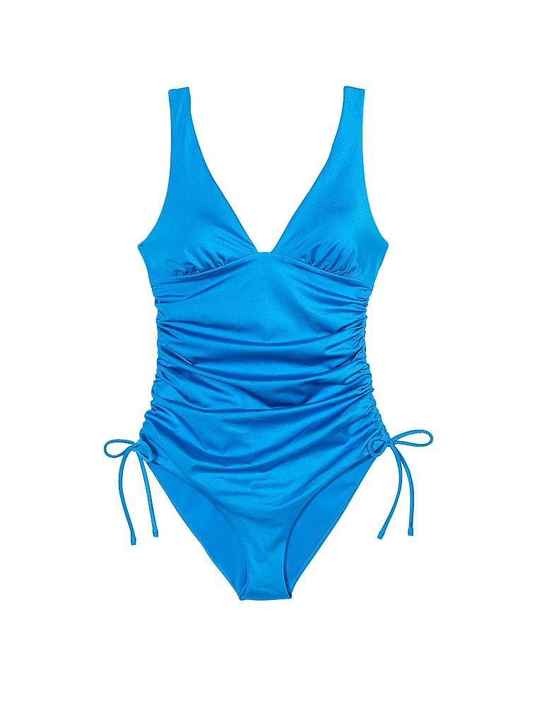 Ruched Plunge One-Piece Swimsuit Product Image