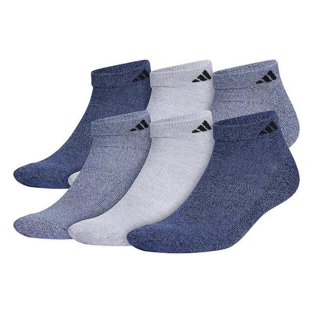 Mens adidas 6-pack Athletic Cushioned Low-Cut Socks Blue Product Image