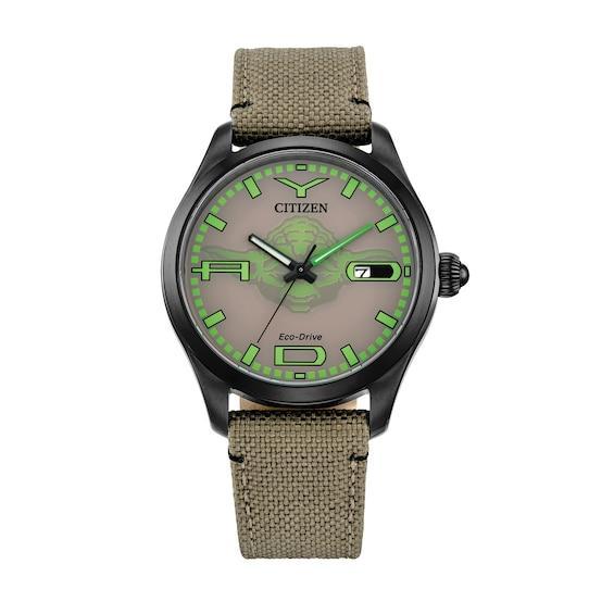 Men's Citizen Eco-DriveÂ® Star Warsâ¢ Yodaâ¢ Beige Nylon Strap Watch with Brown Dial (Model: Bm6839-06W) Product Image