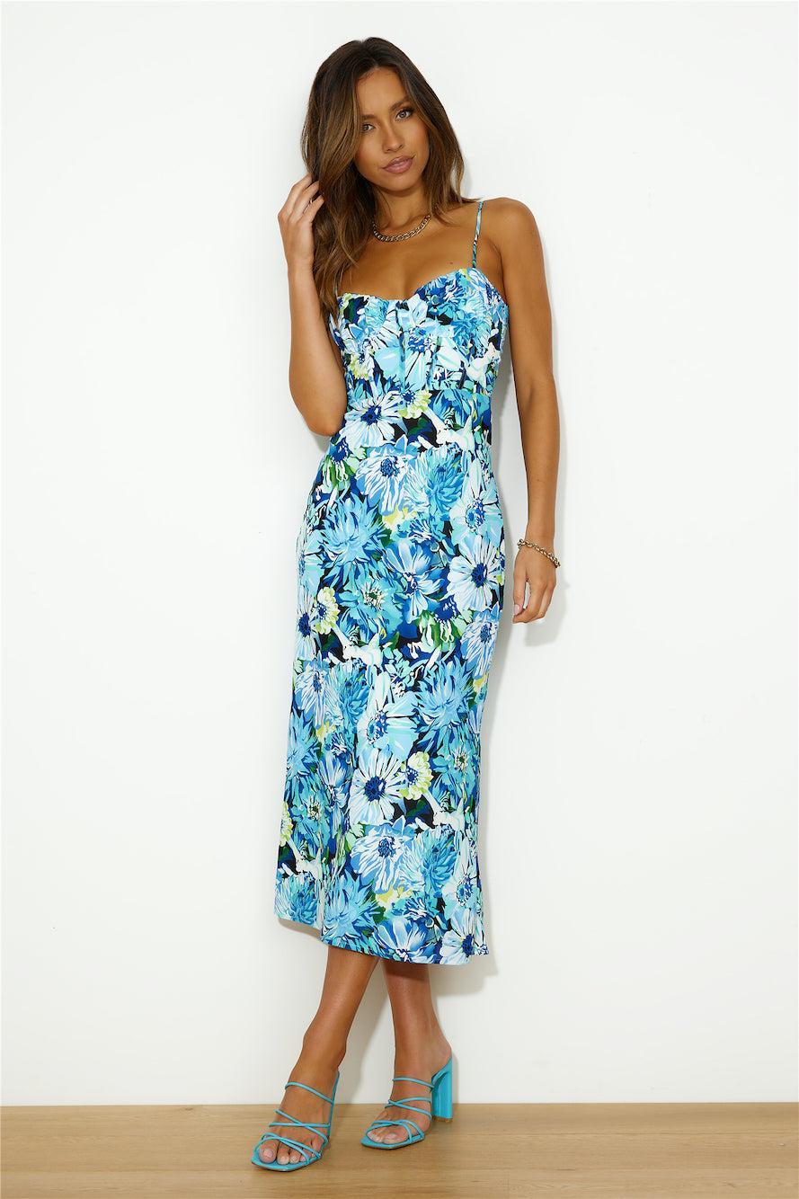 By The Garden Maxi Dress Blue Product Image