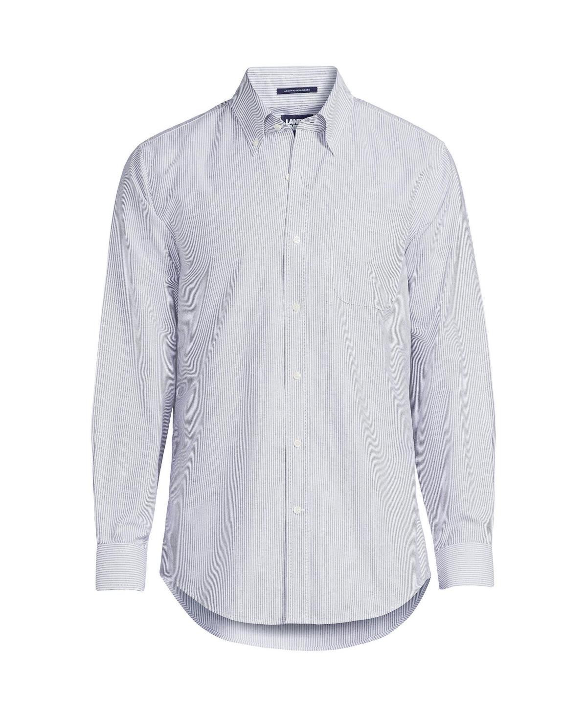 Lands End Mens Pattern No Iron Supima Oxford Dress Shirt Product Image