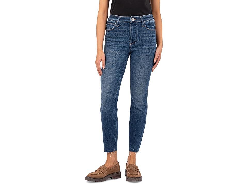 KUT from the Kloth Charlize High Rise Fab Ab Cigarette Leg-Raw Hem (Jubilant) Women's Jeans Product Image