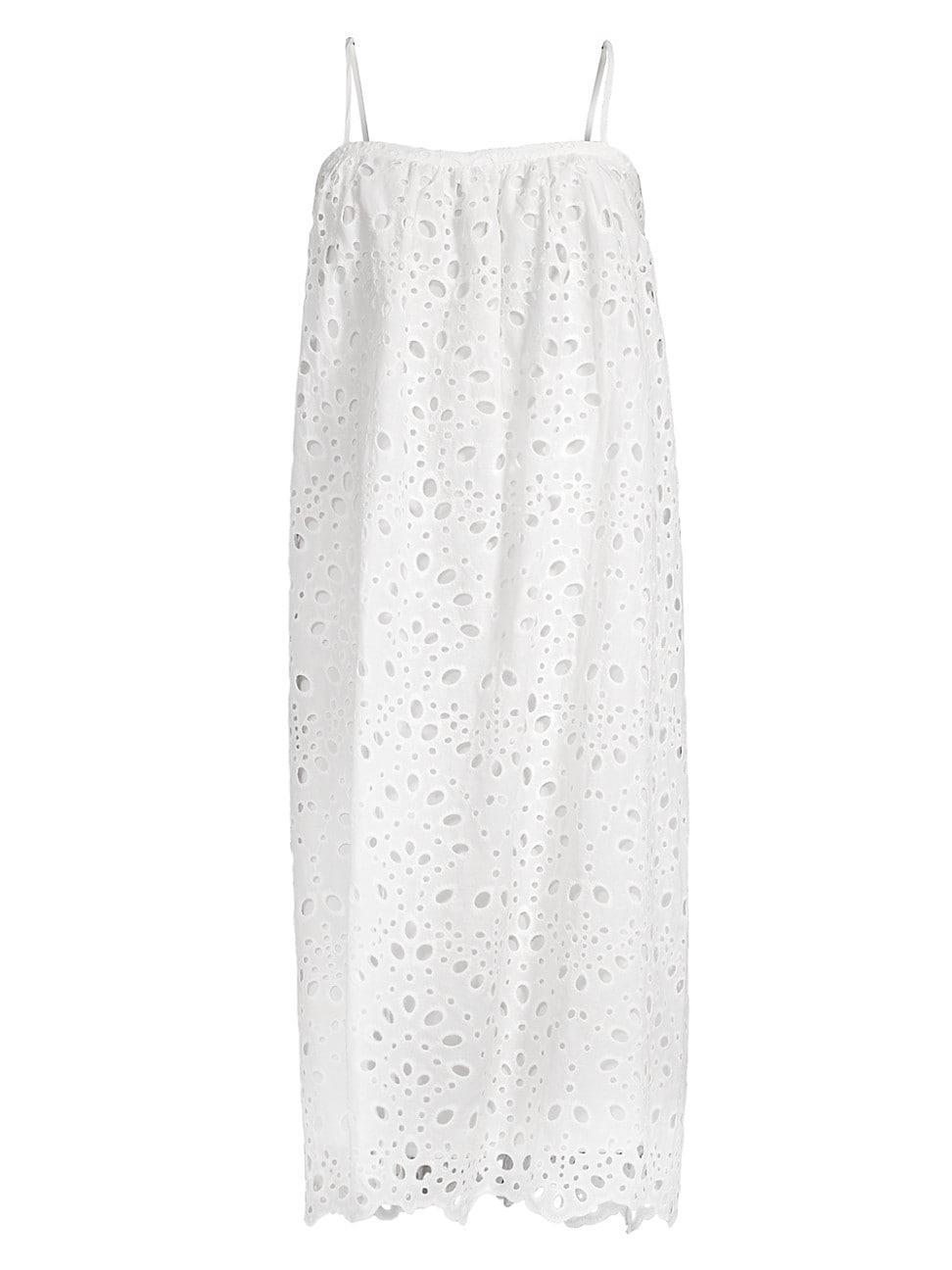 Womens Eyelet Lace Midi-Dress Product Image