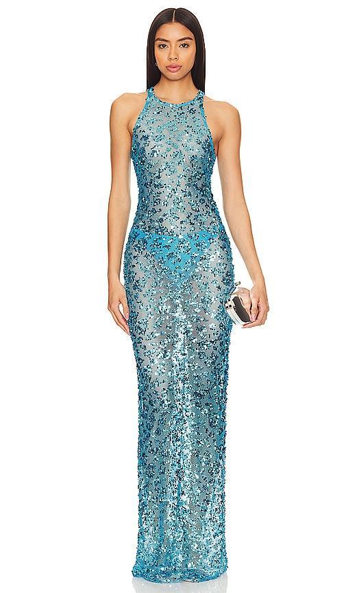 Lovers and Friends Syd Maxi Dress in Aqua Blue Product Image