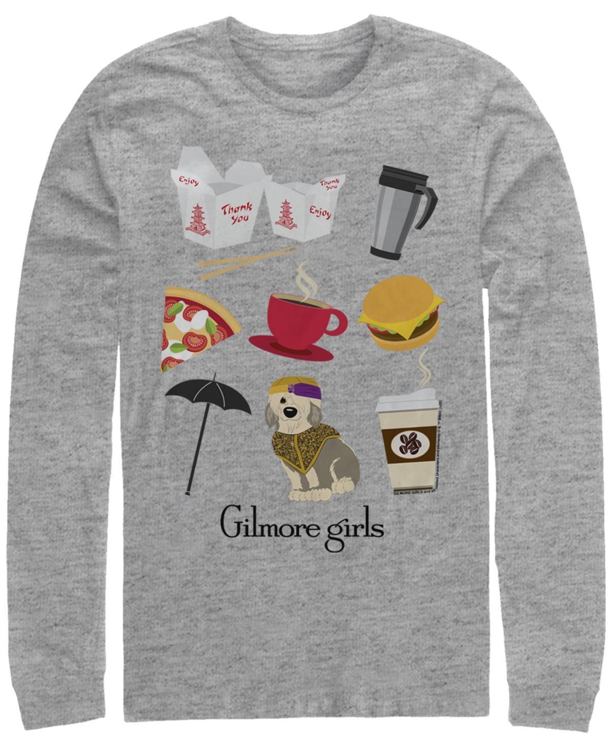 Mens Gilmore Girls Tv Icon Jumble Long Sleeve Crew T-shirt Product Image