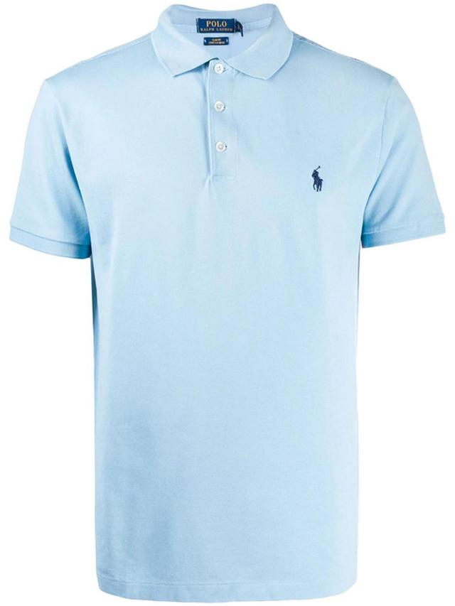 Embroidered Logo Polo Shirt In Blue Product Image