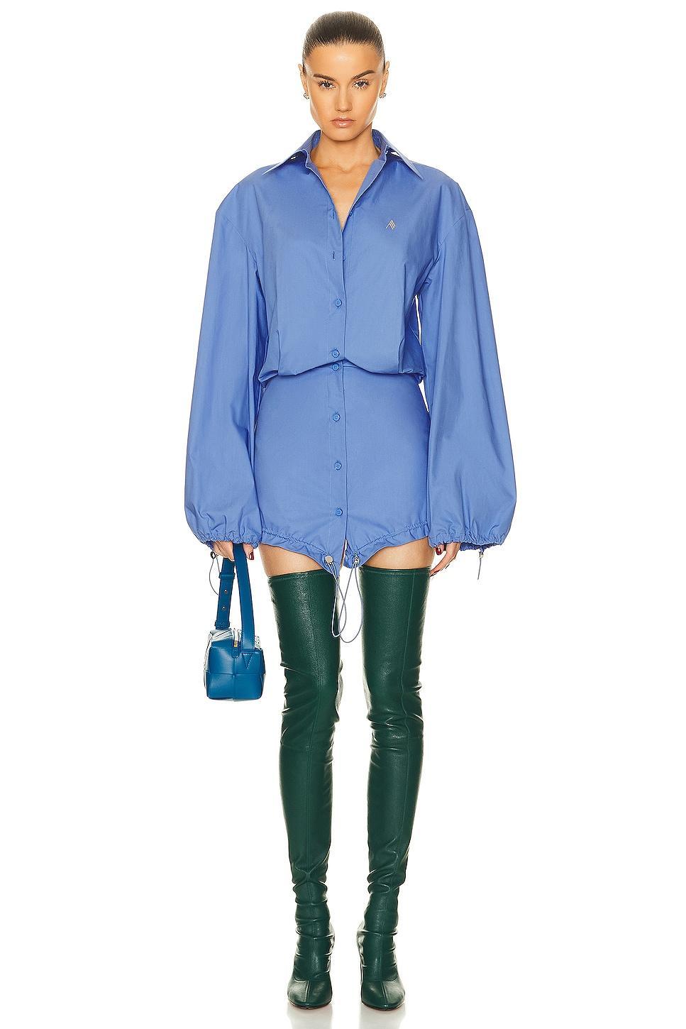 THE ATTICO Button Down Mini Dress in Blue Product Image