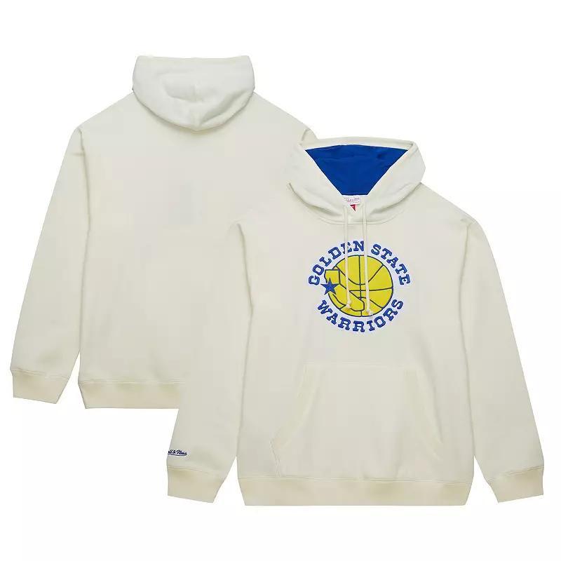 Mens Mitchell & Ness Cream Golden State Warriors Hardwood Classics Vintage Pullover Hoodie Product Image