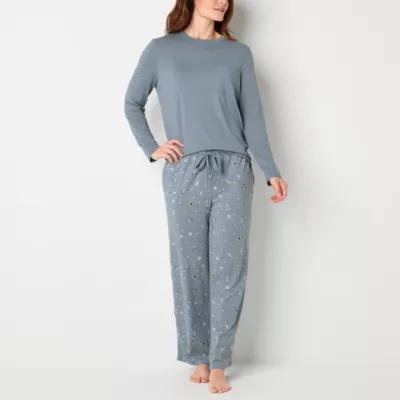 Jaclyn Womens Crew Neck Long Sleeve 2-pc. Pant Pajama Set Product Image