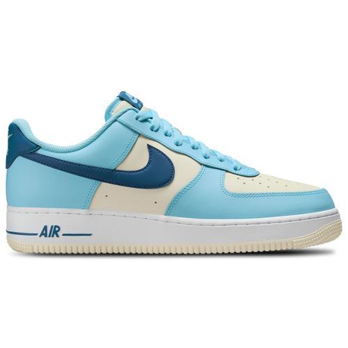 Nike Mens Nike Air Force 1 07 OH - Mens Shoes Blue/Beige/White Product Image