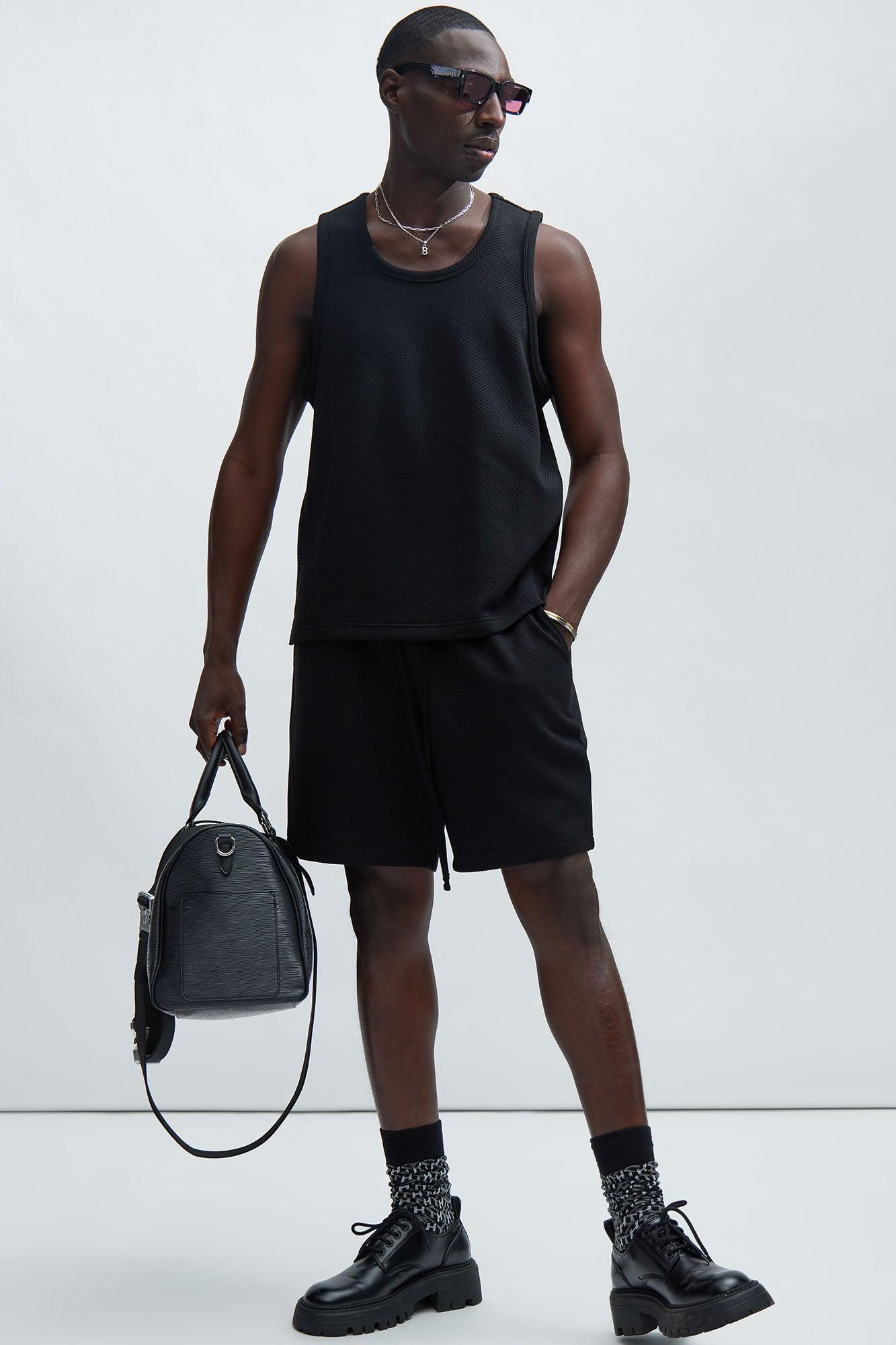 Kina Textured Tank - Black Product Image