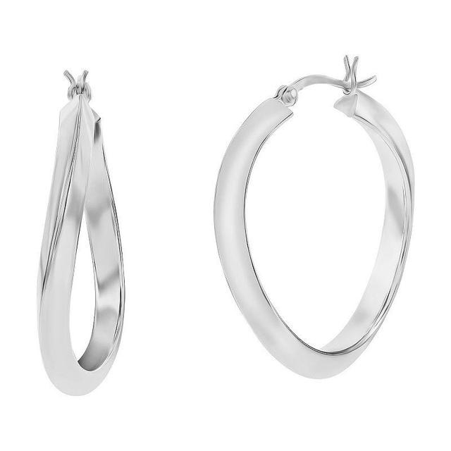 Argento Bella Twist Hoop Earrings, Womens, Sterling Product Image