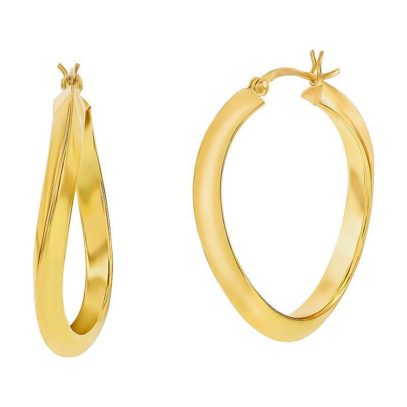 Argento Bella Twist Hoop Earrings, Womens, Yellow Product Image