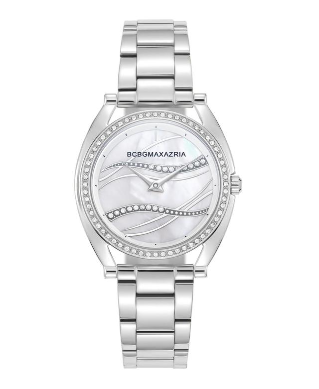 Bcbgmaxazria Womens Dress Silver-Tone Stainless Steel Bracelet Watch 33.8mm - Silver Product Image