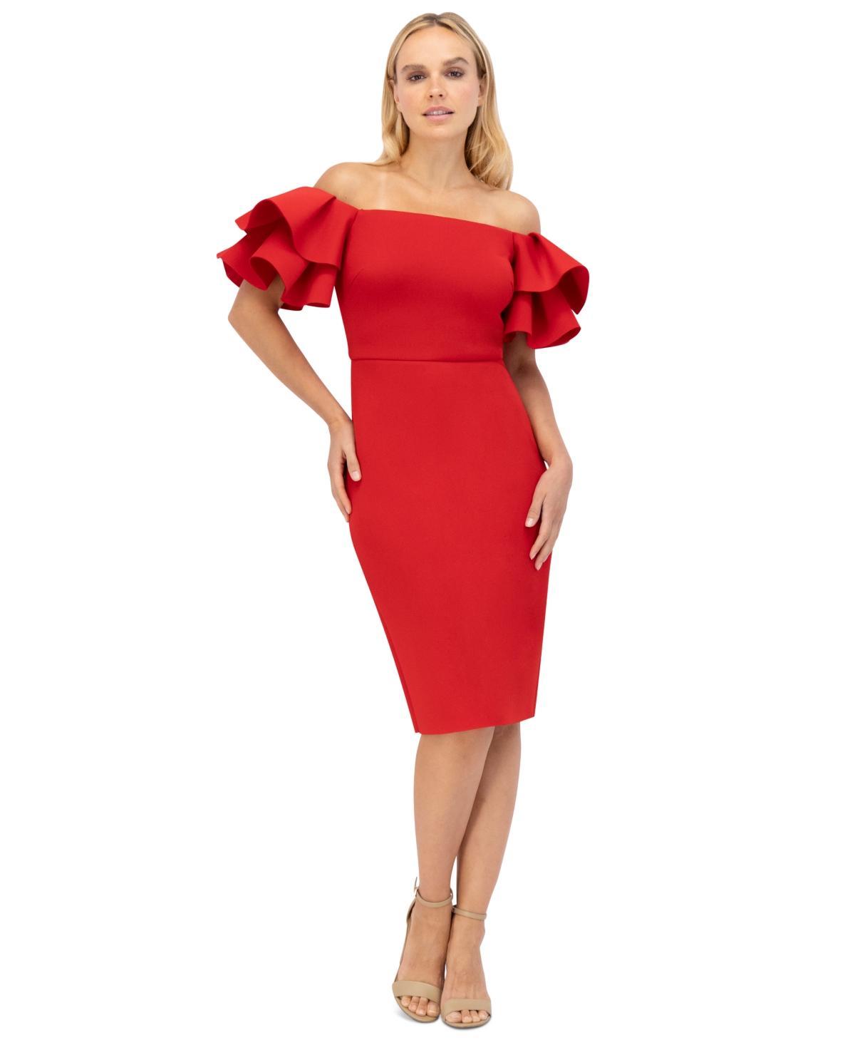 Eliza J Womens Ruffled Off-The-Shoulder Dress Product Image