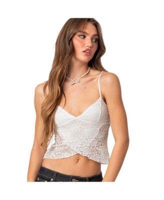 EDIKTED Ruby Sheer Lace Crop Camisole Product Image