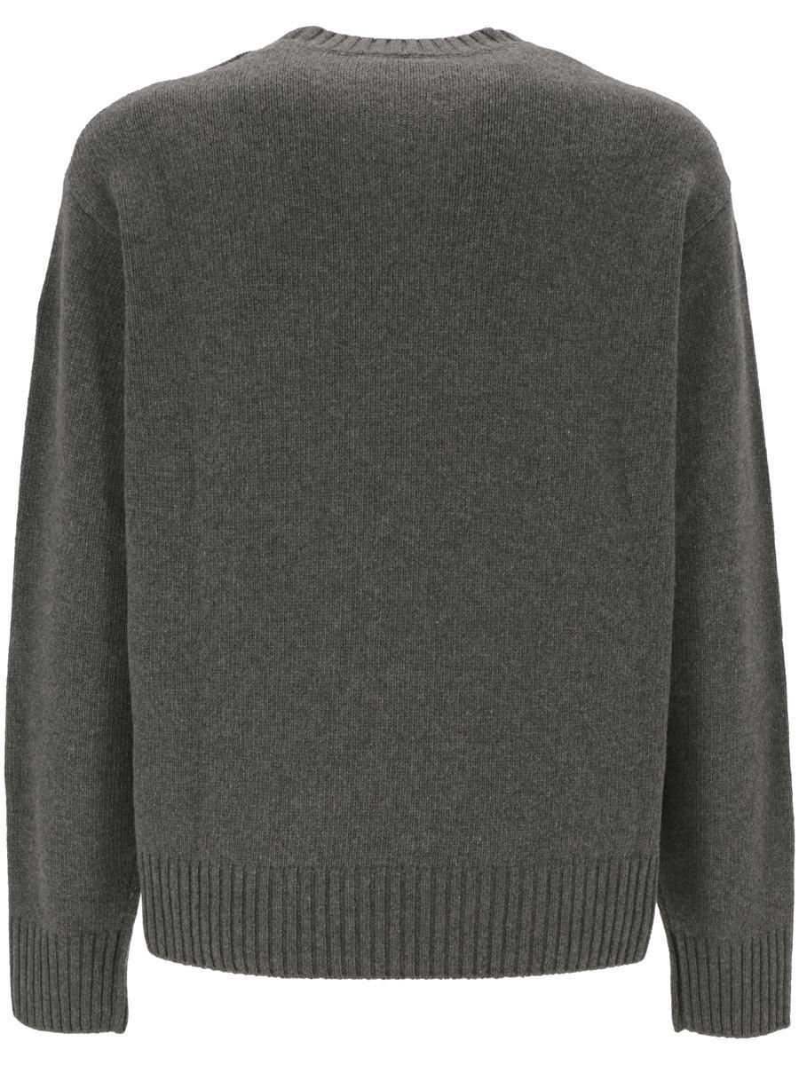 Crewneck Knit Sweater In Grey Product Image