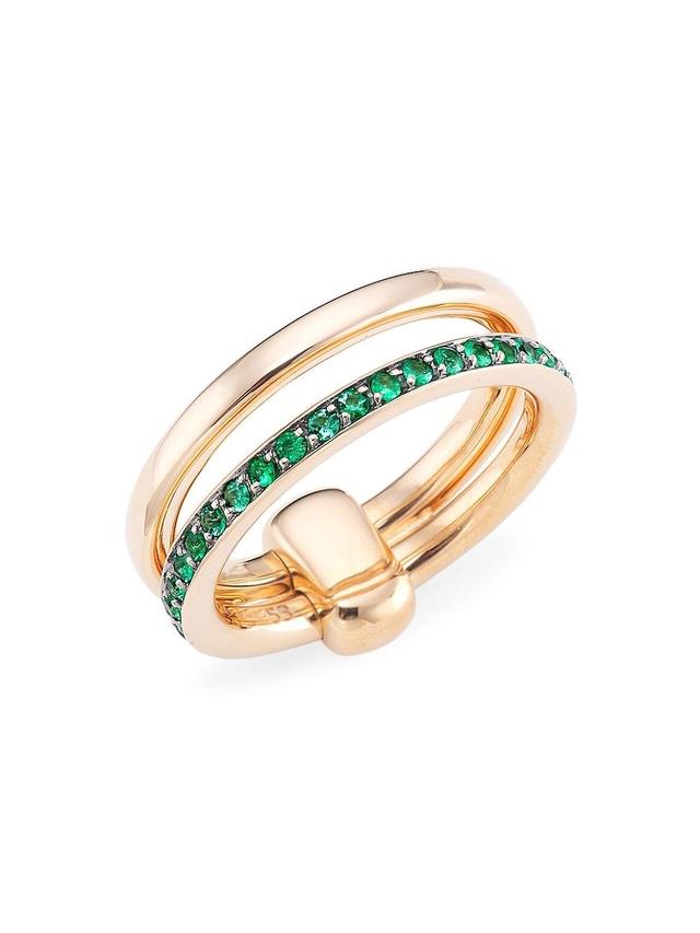 Womens Iconica 18K Rose Gold & Emerald Ring Product Image