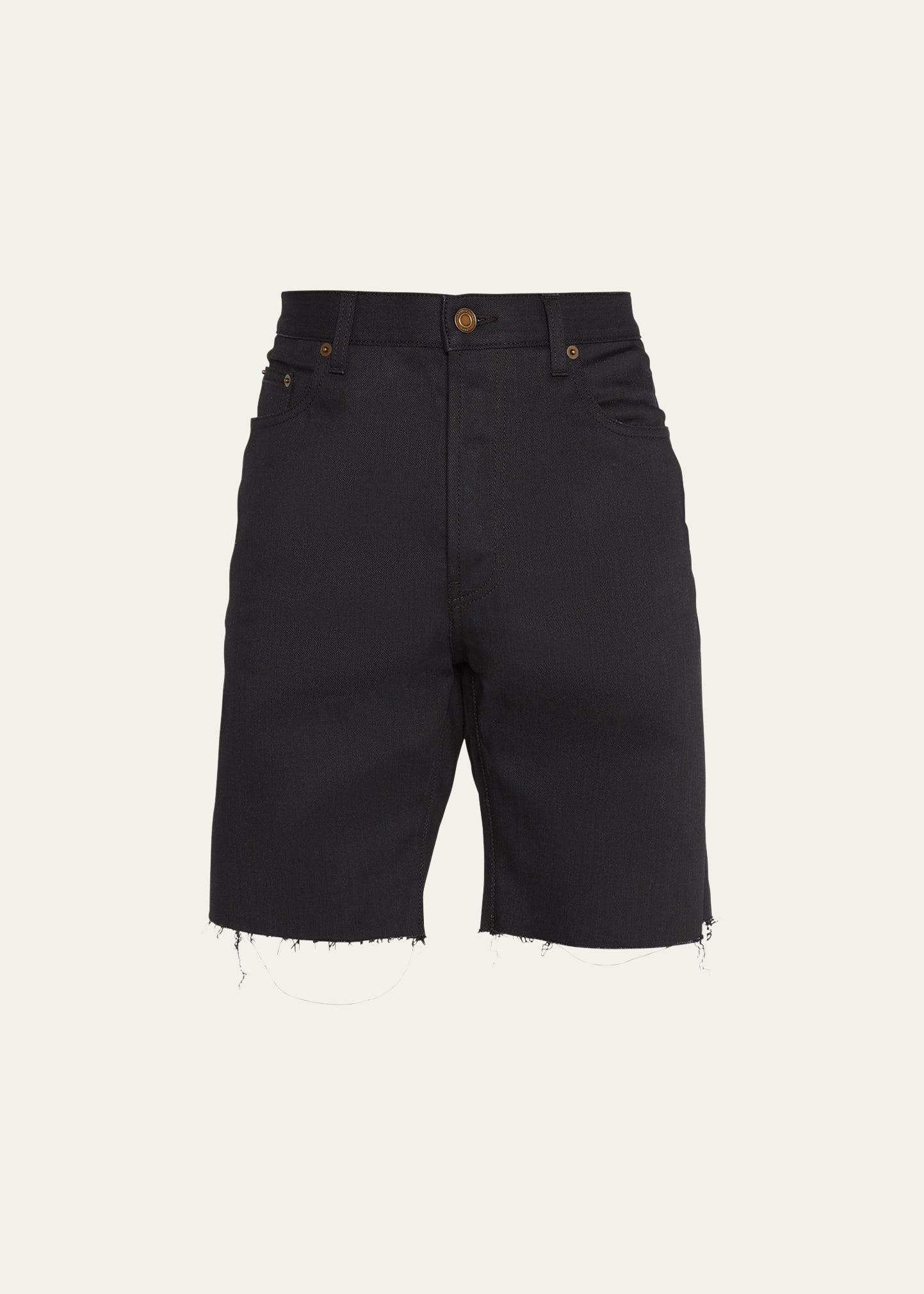 Mens Frayed Denim Shorts Product Image