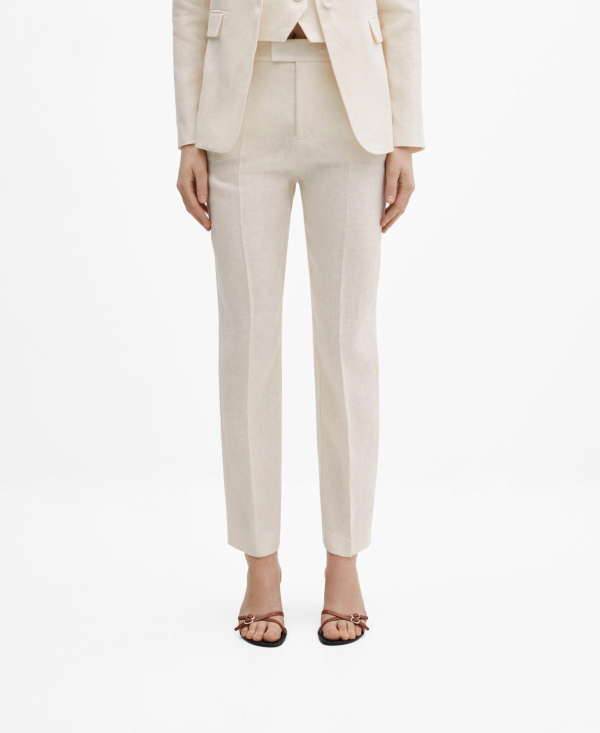 Mango Womens 100% Linen Suit Trousers Product Image