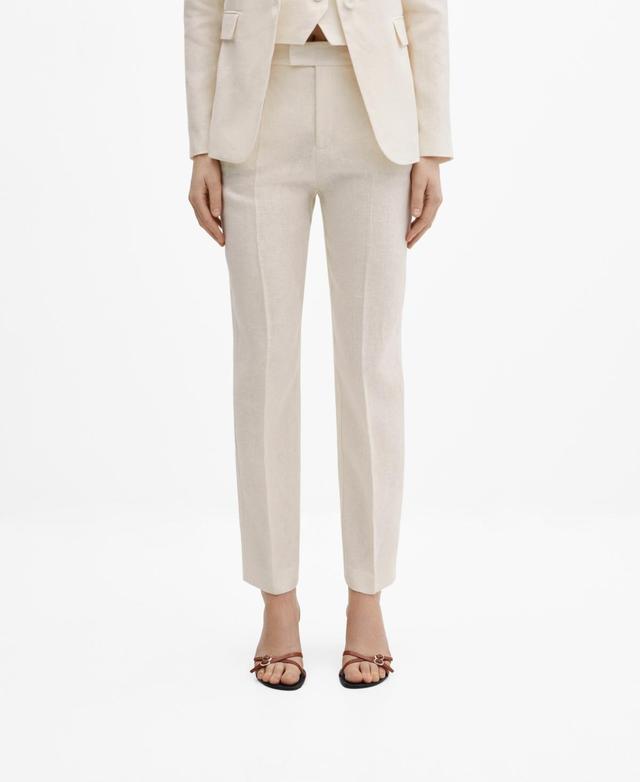 Mango Womens 100% Linen Suit Trousers Product Image