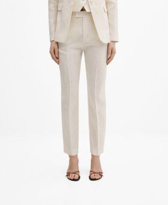 Mango Womens 100% Linen Suit Trousers Product Image